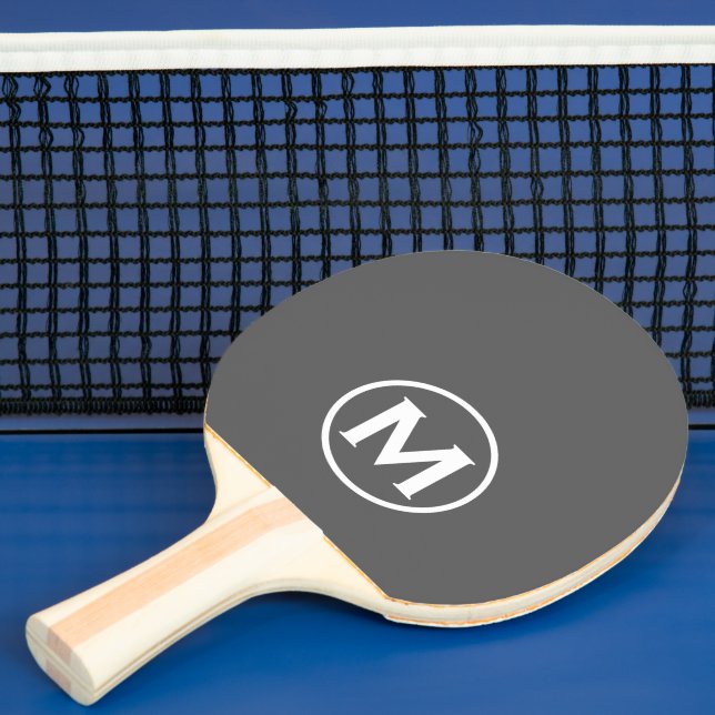 Minimal Grått Classic Monogram Pingisracket (Insitu)