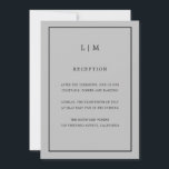 Minimal Grått Monogram Simple Elegant bröllop Inbjudningar<br><div class="desc">En enkel bröllopsinbjudan med en modern men ändå elegant design med dina två brev monogram överst och dina detaljer omgivna av ett tunt gräns. Färgen typsnitt och bakgrunden kan ändras till valfritt färg genom att klicka på knappen "anpassa". En chic och snyggt som är underbar för ett minimalistiskt par.</div>