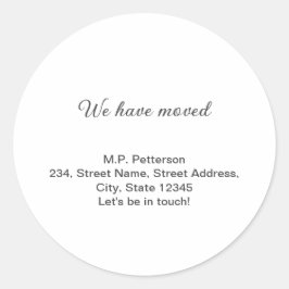 minimal grått som vi har flyttat lägga till namn a runt klistermärke