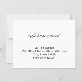 minimal grått som vi har flyttat lägga till namn a vykort