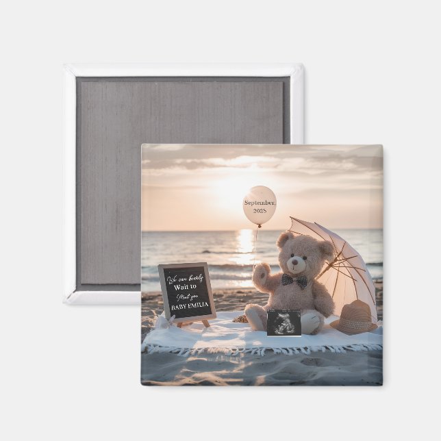 Minimal graviditetsannonsering Enkel babypresent Magnet (Front/Back)