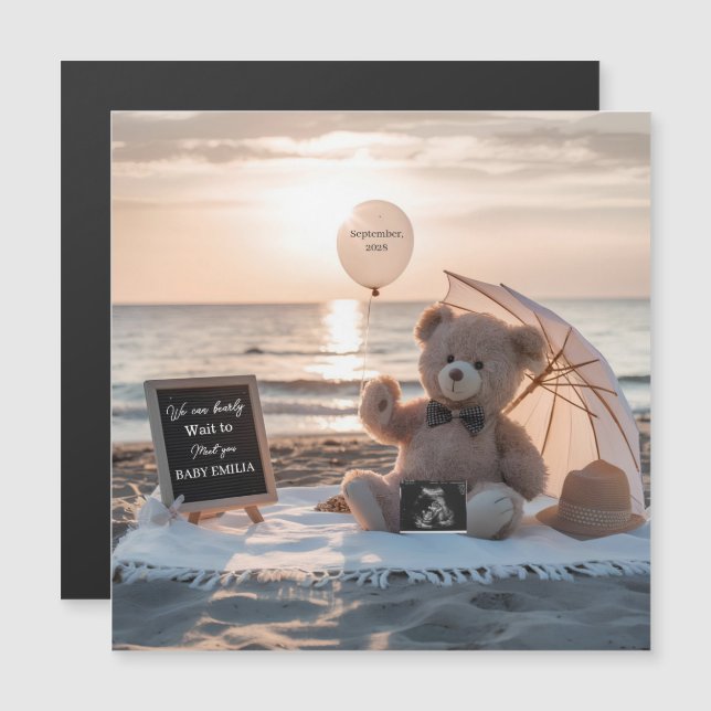 Minimal graviditetsannonsering Enkel bebispresent (Fram/baksida)