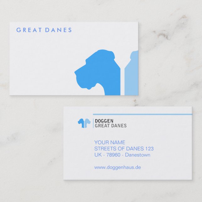 Minimal Great Dane ID-serie Visitkort (Fram/baksida)