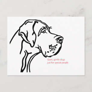 minimal Great Dane-ritning Vykort