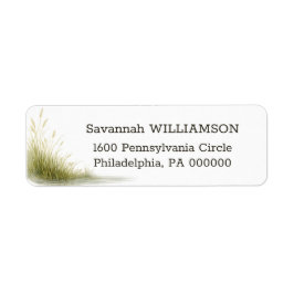 Minimal Green Marsh Grass Address Label Returadress Etikett
