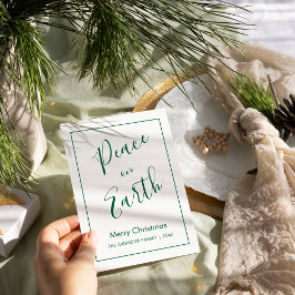 Minimal|Green Peace on Earth Christmas Card Inbjudningar