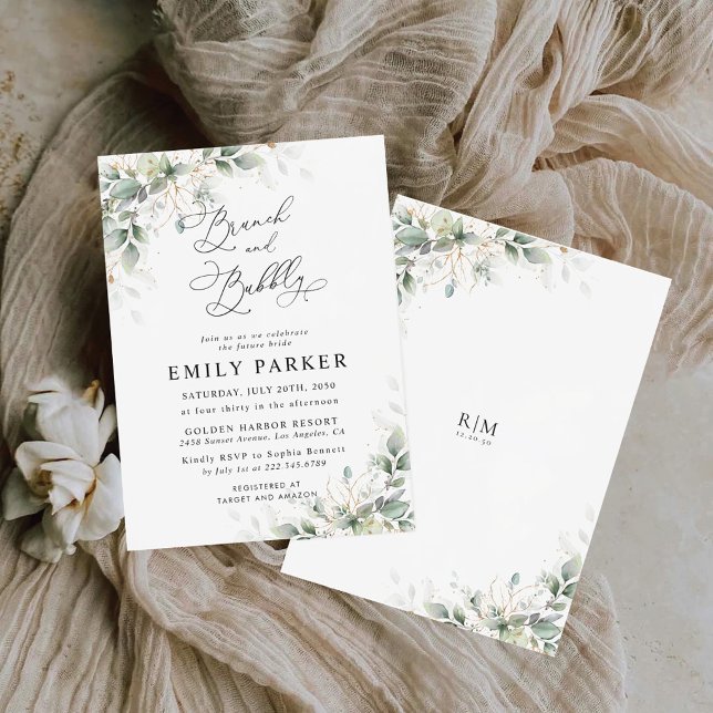 Minimal Greenery Bridal Shower Invitation Inbjudningar (Skapare uppladdad)