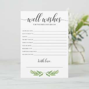 Minimal Greenery Bröllop well Önskemål och Advice