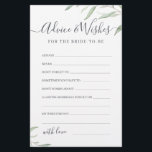 Minimal grey bröllop-rådgivning och önskemål-kort<br><div class="desc">De här råden och önskemål-korten är söta keepsakes för bruden och paret,  de har en vattenfärgad botanisk bladgrön utformning och snyggt modern manus,  enkel och elegant,  underbar aktivitet för modern rustik möhippa,  botaniskt trädgårdsälbröllop party. Visa alla möhippa-spel i samlingen.</div>