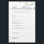 Minimal grey bröllop-rådgivning och önskemål-kort<br><div class="desc">De här råden och önskemål-korten är söta keepsakes för bruden och paret,  de har en vattenfärgad botanisk bladgrön utformning och snyggt modern manus,  enkel och elegant,  underbar aktivitet för modern rustik möhippa,  botaniskt trädgårdsälbröllop party. Visa alla möhippa-spel i samlingen.</div>