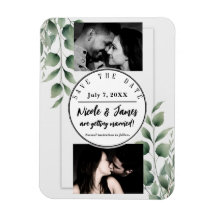 Minimal Grey Lämnar Modern White Save Date