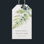 Minimal grön akvarell ormbunke blad bröllop presentetikett<br><div class="desc">Om du behöver ytterligare anpassning eller andra matchande föremål,  vänligen kontakta mig på yellowfebstudio@gmail.com</div>