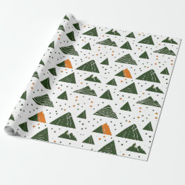 Minimal, grön bergstrakter presentpapper