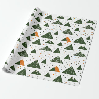 Minimal, grön bergstrakter presentpapper