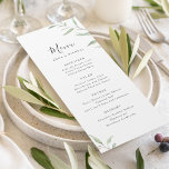 Minimal grön rustik bröllop meny<br><div class="desc">Modern chic vattenfärg botaniskt bladgrönt,  enkelt och elegant,  underbart för det moderna bröllop,  det ortodoxa bröllop och botaniska trädgårdsbröllopet i vår och sommar. Visa alla matchande delar i samlingen.</div>