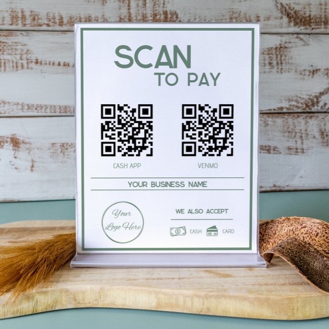 Minimal grönt 2 QR-kodssökning för betala Poster (Skapare uppladdad)