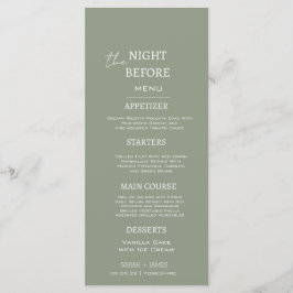 Minimal Grönt för sändning natten före Bröllop Meny