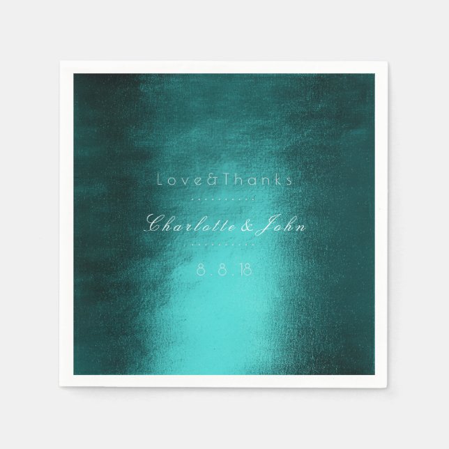 Minimal Grönt för tropisk djuphavsbotten (Teal Met Pappersservett (Framsidan)