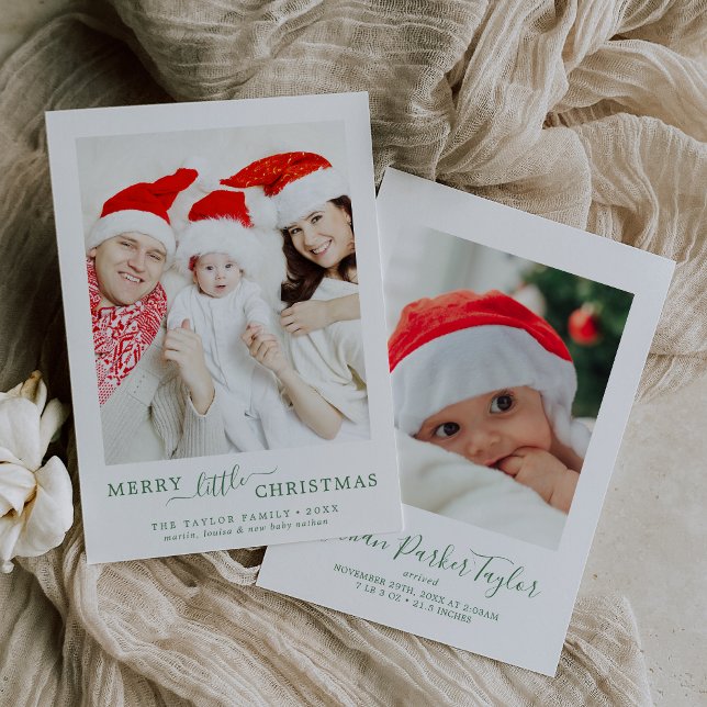 Minimal Grönt: God jul, liten födelsedag Julkort (Skapare uppladdad)