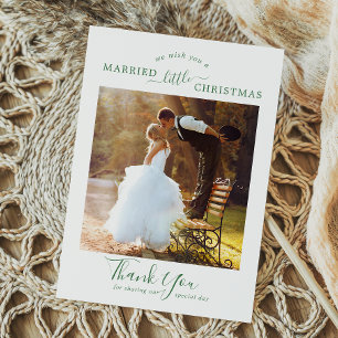 Minimal Grönt Married Little jul Tack Julkort