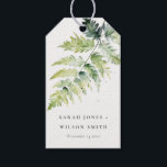 Minimal Grönt vattenfärg Fern Foliage Bröllop Presentetikett<br><div class="desc">Om du behöver ytterligare anpassningar eller andra matchande artiklar kan du kontakta mig på yellowfebstudio@gmail.com</div>
