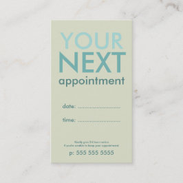 Minimal grundläggande avtalad tid i Eggshell & Cya Tidsbeställning Kort