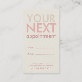 Minimal grundläggande avtalad tid i Offwhite och R Tidsbeställning Kort