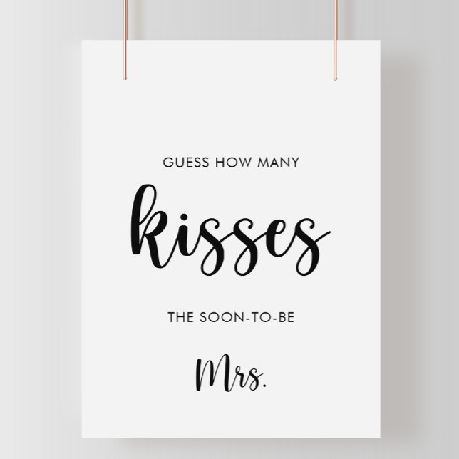 Minimal Guess How Many Kisses Bridal Shower Game  Poster (Skapare uppladdad)
