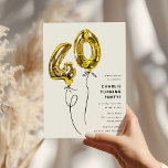 Minimal Guld 40-bubbla 40-årsdagen Party Inbjudningar<br><div class="desc">Vänner och familj i inbjudan till 40-årsdagen party med denna minimalistiska utformning. Med guld helium nummer 40 ballonger på en klassisk vit bakgrund och en enkel modern mall som är enkel att anpassa med din egen händelseinformation.</div>