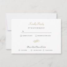 Minimal Guld Bröllops RSVP