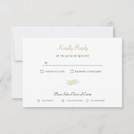 Minimal Guld Bröllops RSVP OSA Kort