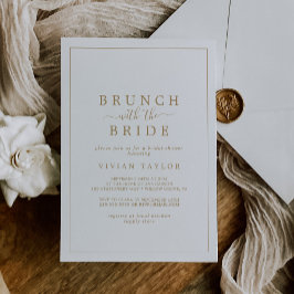 Minimal Guld Brunch med Bride-Möhippan Inbjudningar