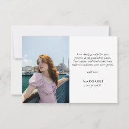 Minimal Guld Grad Cap Modern Photo Studenten Tack Kort