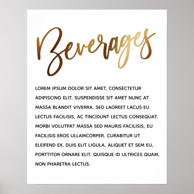 Minimal Guld-handskriftsbloggar för enkla händelse Poster (Framsidan)