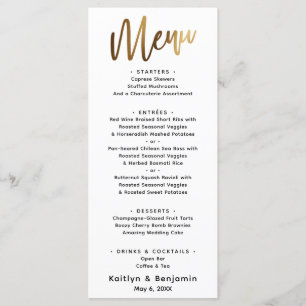 Minimal Guld-handskriftstyp - enkel typografi Meny