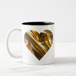 Minimal Guld Heart Shirt - Romantic och Classy Gif Två-Tonad Mugg