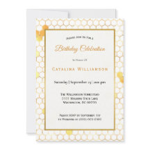 Minimal Guld Honeycomb Birthday