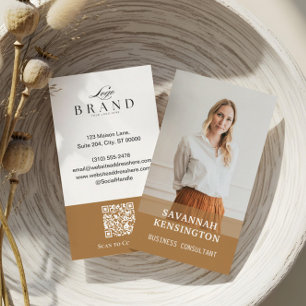Minimal Guld Modern Professionell Konsult Foto Visitkort
