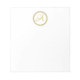 *~* Minimal Guld Monogram första Girly No Anteckningsblock