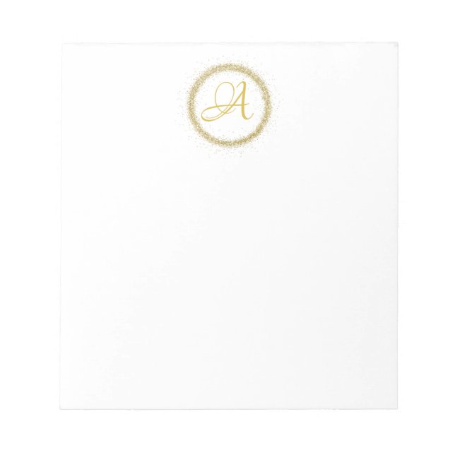 *~* Minimal Guld Monogram första Girly No Anteckningsblock (Framsida)