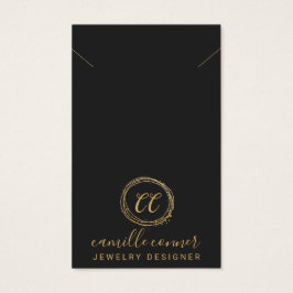 Minimal Guld Monogram Juvelry Designer Necklace Visitkort