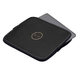 Minimal guldbokstav på SVART Laptop Fodral