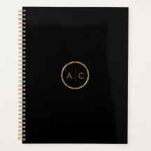 Minimal guldförgylld monogram på SVART