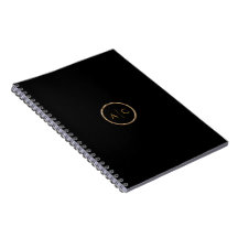 Minimal guldförgylld monogram på SVART
