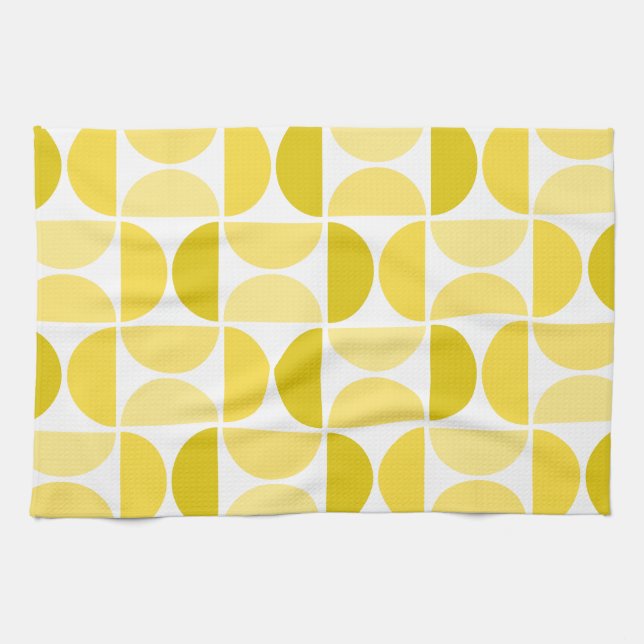 Minimal Gult för halvsekel konst Kökshandduk (Horisontell)