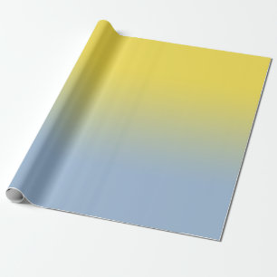 Minimal Gult till Light Blue Ombré Presentpapper