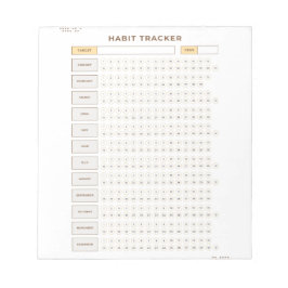 Minimal Habit Tracker Beige Grid Design Anteckningsblock