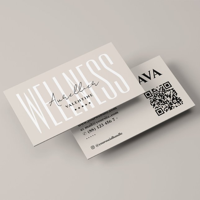 Minimal Hälsa-coach Personal Trainer Sand Visitkort (Minimal Wellness Coach Personal Trainer Sand Business Card
)