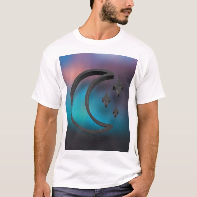 Minimal halvmåne & stjärnor Estetik. T Shirt (Framsida)