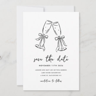 Minimal Hand Drawn Whimsical Doodle Save The Date Spara Datumet